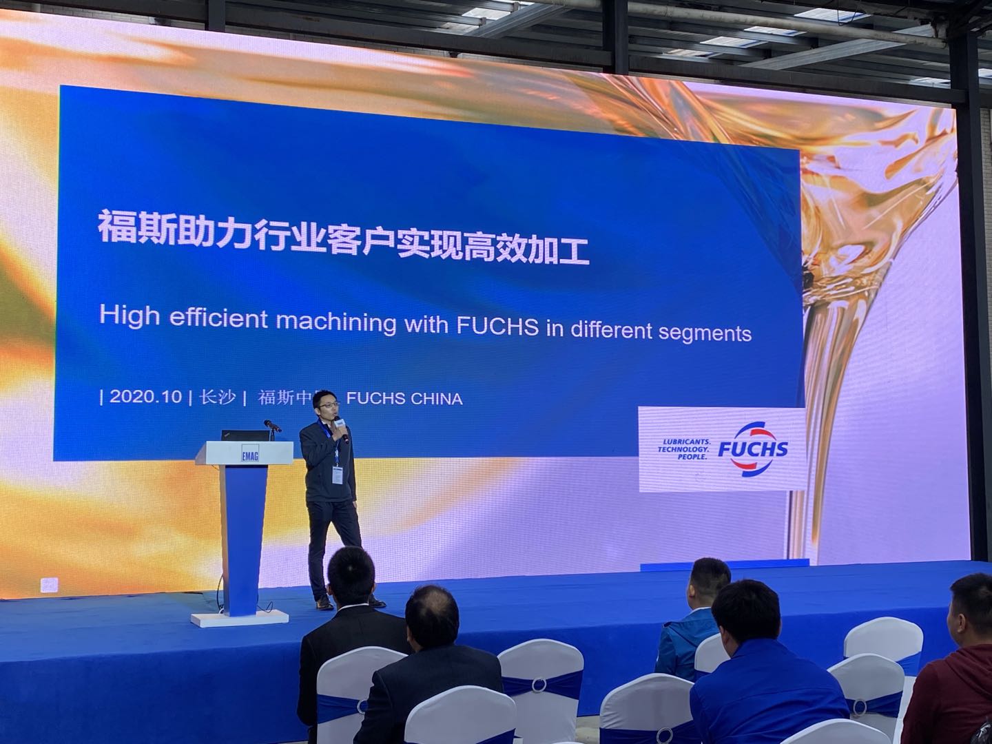 FUCHS Supporting the Spotlight at EMAG Roadshow with FUCHS Solutions for Aviation Industry Customers FUCHS Supporting the Spotlight at EMAG Roadshow with FUCHS Solutions for Aviation Industry Customers