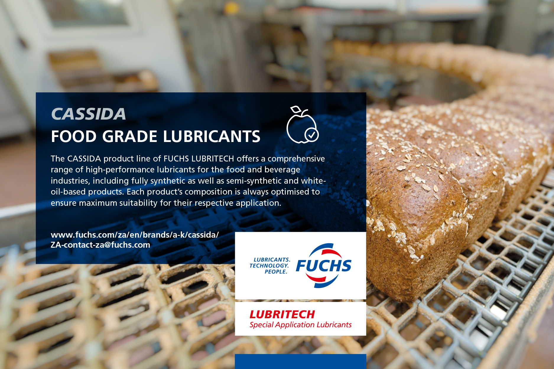 Bakery Equipment Lubrication Solutions | FUCHS LUBRICANTS SOUTH AFRICA